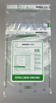 Image of item: EX-Large 12.5W x 23H Clear, Coin Bags with Single Handle - 250/CTN (Copy)